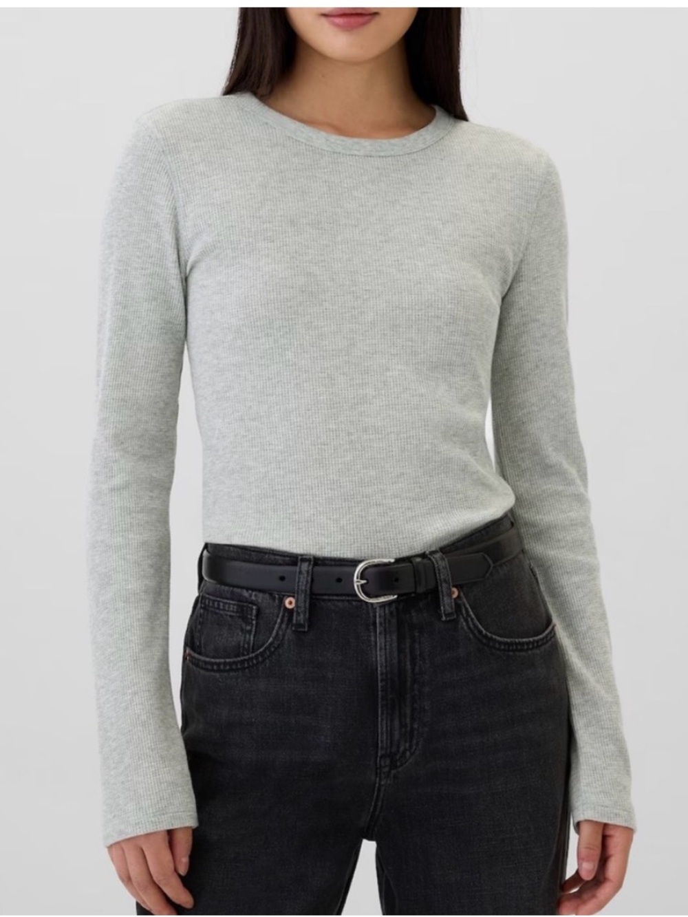 GAP Waffle Knit Thermal Long-Sleeve Crew Top